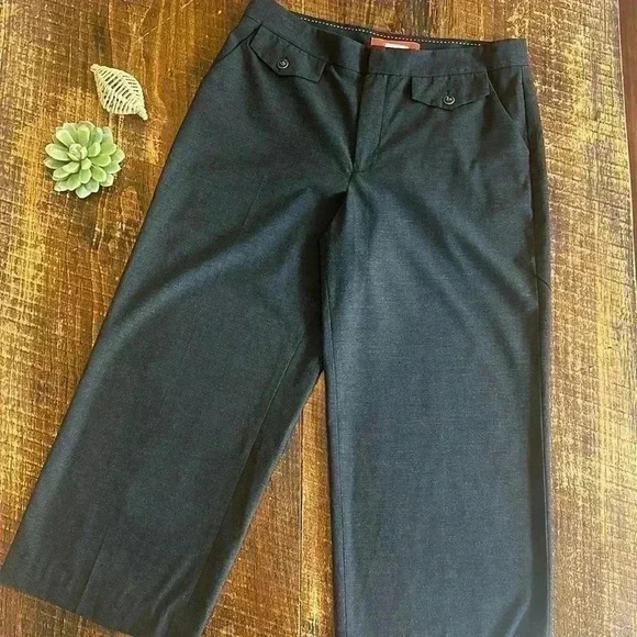 Anthropologie | Cartonnier Dark Gray Wide Leg, Cropped Pants - Picture 1 of 6